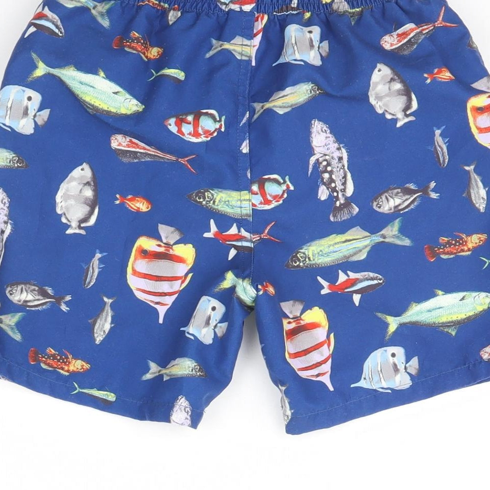 Monsoon Boys Blue Animal Print Bermuda Shorts Size 7 Years
