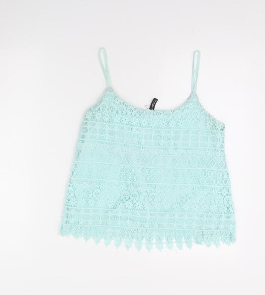 Divided Womens Green Basic Tank Size S