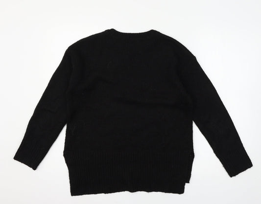 New Look Womens Black Knit Pullover Jumper Size S