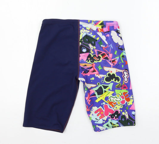 Maru Mens Multicoloured Geometric Sweat Shorts Size 26 in - sw