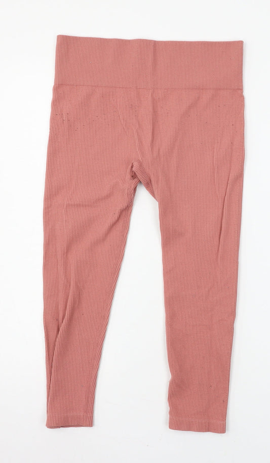 HIT Womens Pink Capri Leggings Size L L20 in