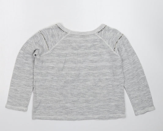 Marks and Spencer Womens Grey Knit Pullover Jumper Size 10