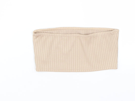 Missguided Womens Beige Cropped T-Shirt Size 8
