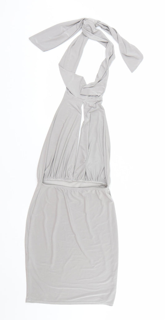 PRETTYLITTLETHING Womens Grey Basic T-Shirt Size 6