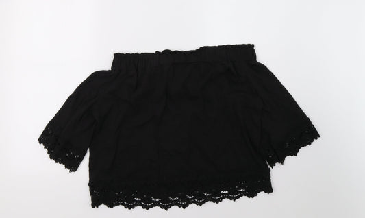 Select Womens Black Basic Blouse Size 14