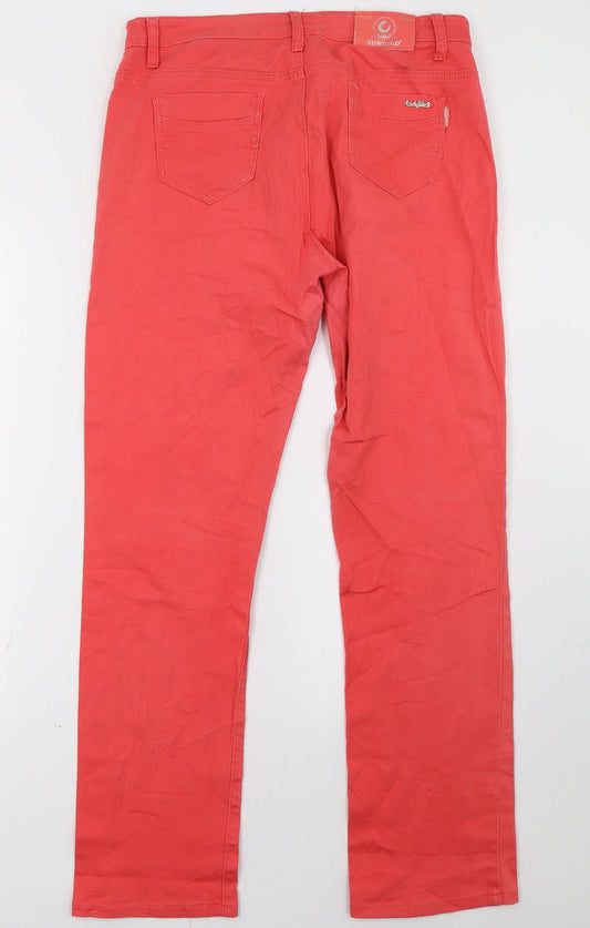 sunbird Womens Pink Denim Straight Jeans Size 33 L32 in