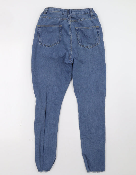Boohoo Womens Blue Denim Straight Jeans Size 10 L30 in