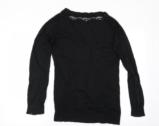 Lux Womens Black Cardigan Jumper Size M