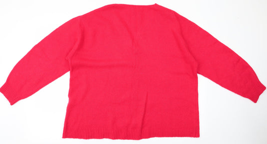H&M Womens Red Pullover Jumper Size L