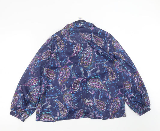 sartor Womens Blue Paisley Basic Blouse Size 20