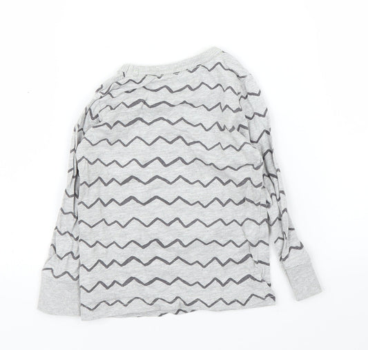 Mothercare Girls Grey Striped Basic T-Shirt Size 12-18 Months