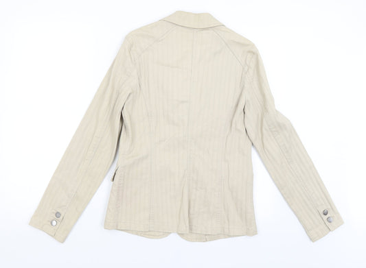 Casual Club Womens Beige Jacket Blazer Size 12