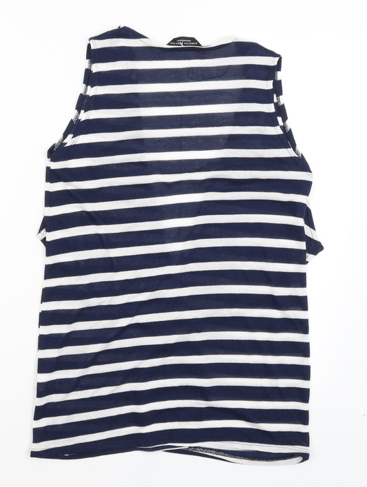 Dorothy Perkins Womens Blue Striped Vest Jumper Size M