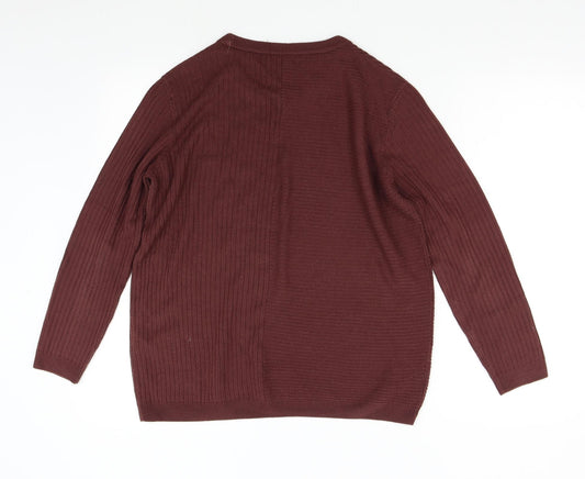 Jacgueline de Yong Mens Red Knit Pullover Jumper Size M