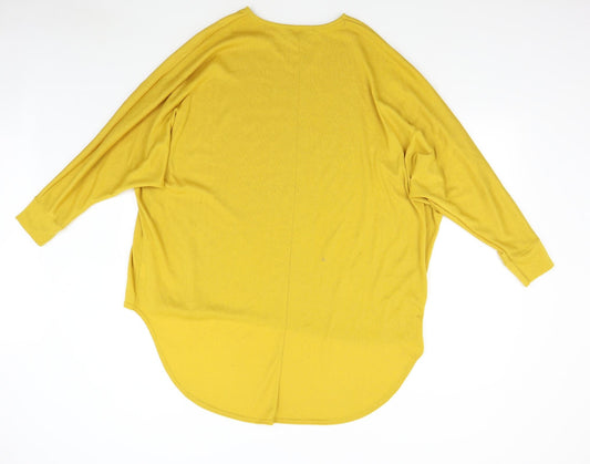 LV Clothing Womens Yellow Knit Pullover Jumper Size L