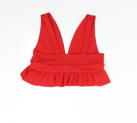 Prague Womens Red Cropped Tank Size 12