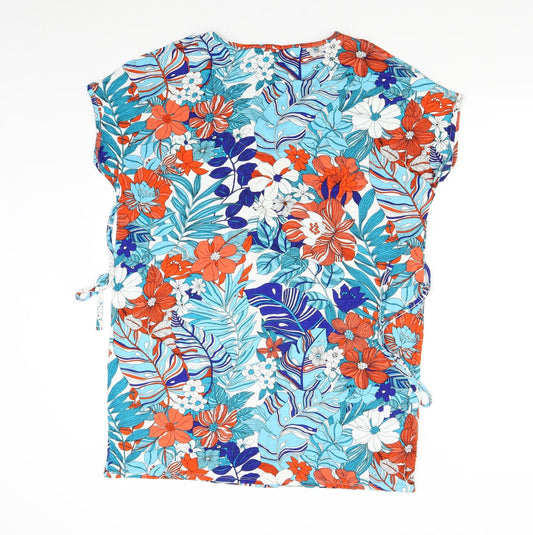 Preworn Womens Multicoloured Floral Basic Blouse Size 14
