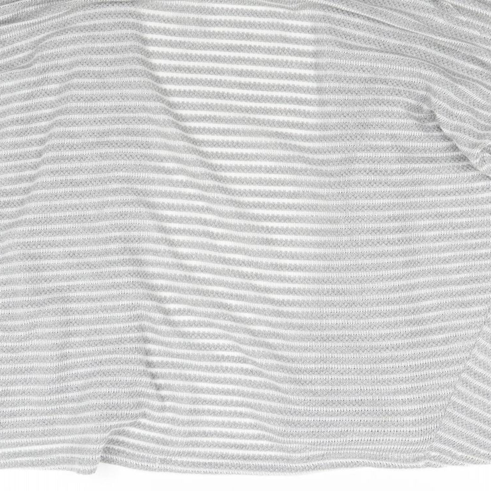 Matalan Womens Grey Striped Cardigan Jumper Size 14