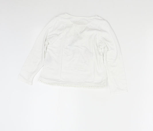 H&M Girls White Basic T-Shirt Size 4 Years - Birds