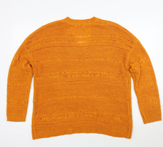 Papaya Womens Yellow Pullover Jumper Size L