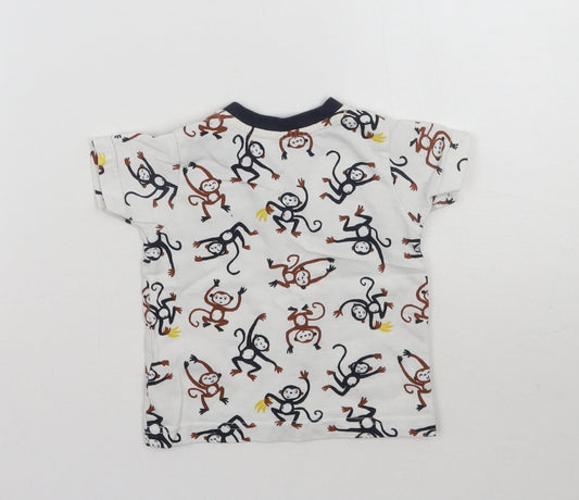 Nutmeg Boys White Geometric Basic T-Shirt Size 6-9 Months