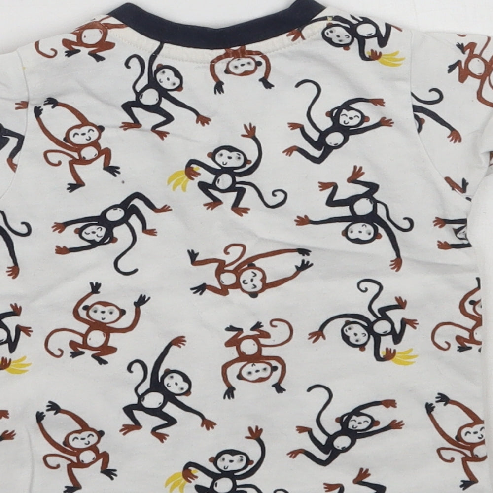 Nutmeg Boys White Geometric Basic T-Shirt Size 6-9 Months