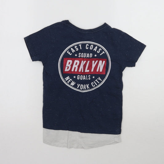 Primark Boys Blue Basic T-Shirt Size 5-6 Years