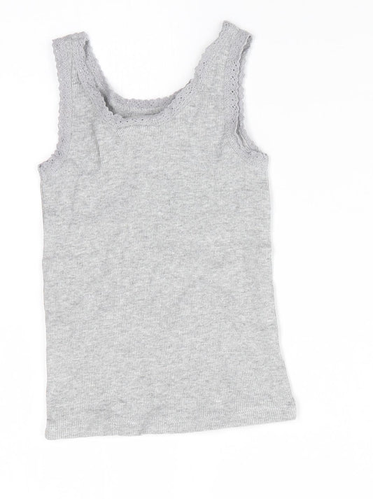 I Love Girlswear Girls Grey Basic Tank Size 3 Years - lace trim