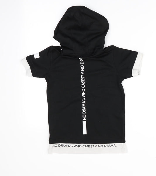 George Boys Black Jersey T-Shirt Size 5-6 Years - Who Cares