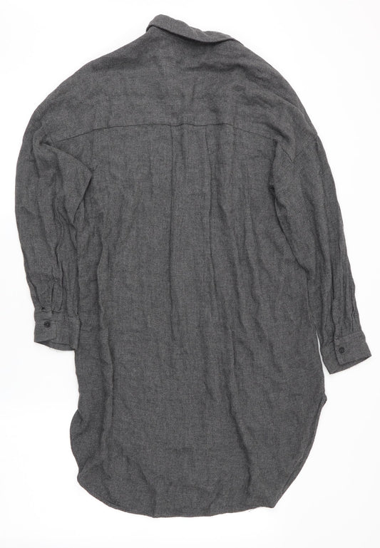 Zara Womens Grey Shirt Dress Size 4