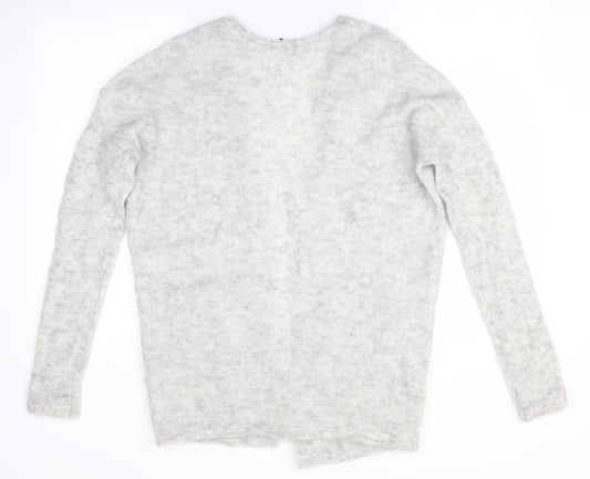 H&M Womens Grey Cardigan Jumper Size 4 - Longline Cardigan