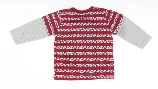 Ackerman's Baby Company Baby Red Animal Print Basic T-Shirt Size 12-18 Months - Dino, Dinosaur