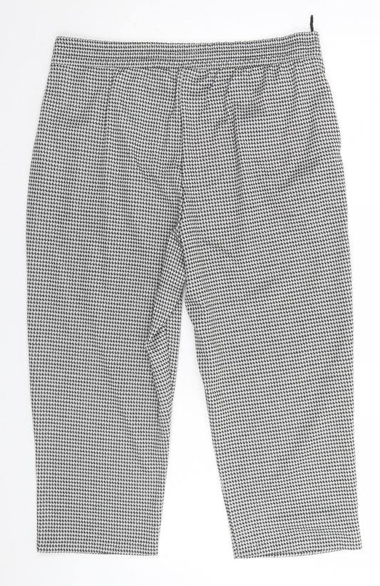 Image Womens White Houndstooth Trousers Size 40 L20 in