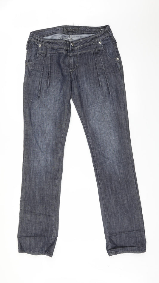 GOODMIAO Mens Blue Straight Jeans Size L L32 in