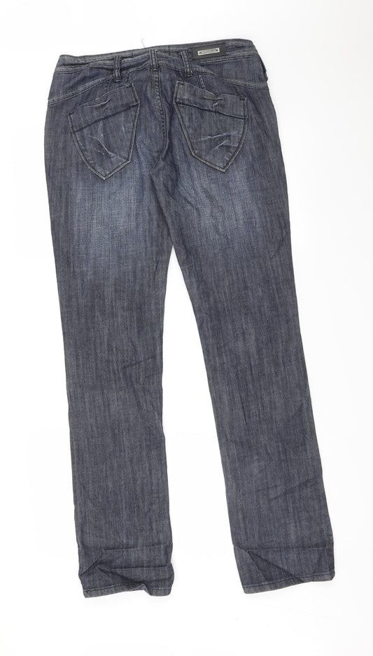 GOODMIAO Mens Blue Straight Jeans Size L L32 in