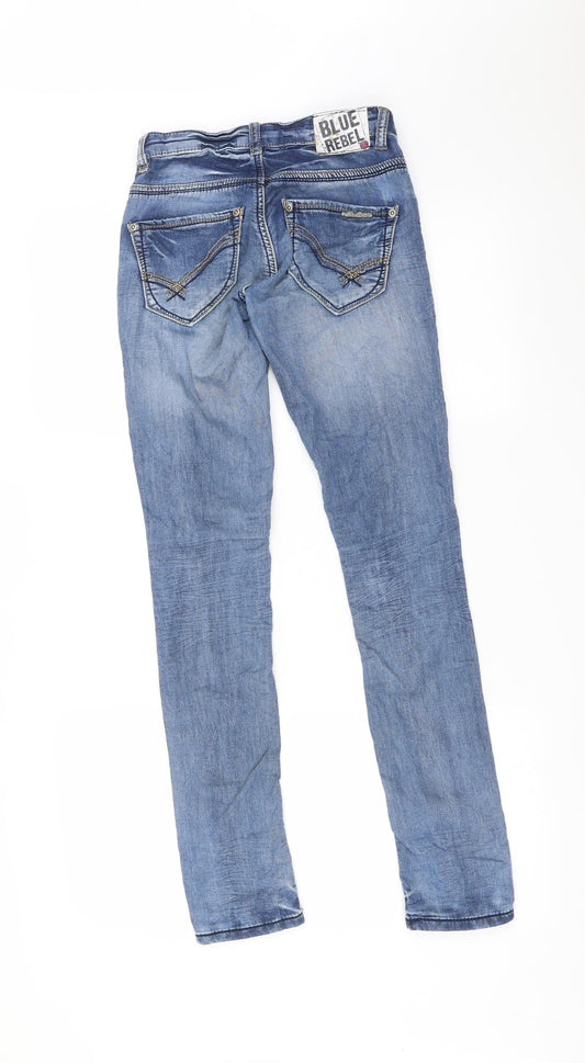BLUE REBEL Womens Blue Skinny Jeans Size 24 in L29 in
