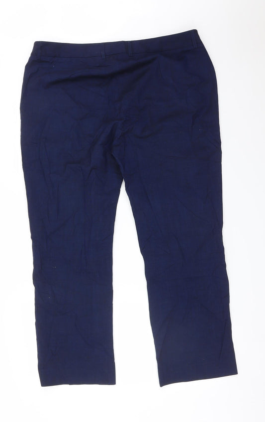 HFXLT3 Womens Blue Trousers Size 18 L28 in