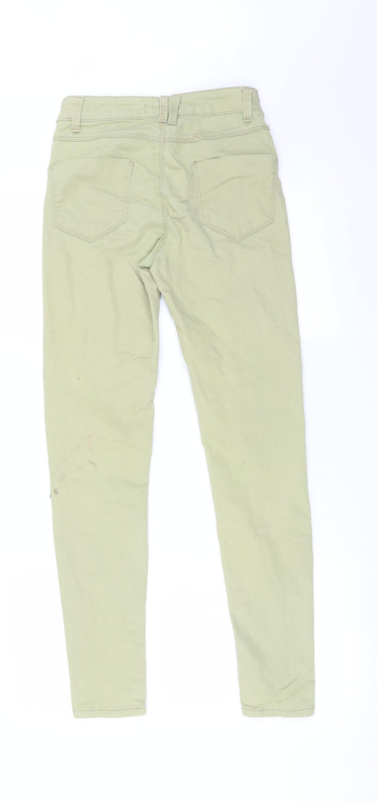 M&S Womens Green Skinny Jeans Size 6 L28 in