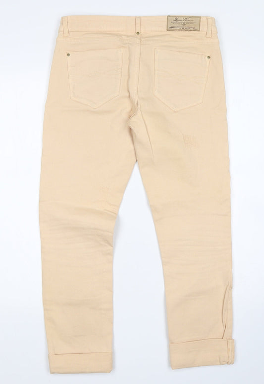 Zara Womens Beige Cropped Jeans Size 6 L25 in