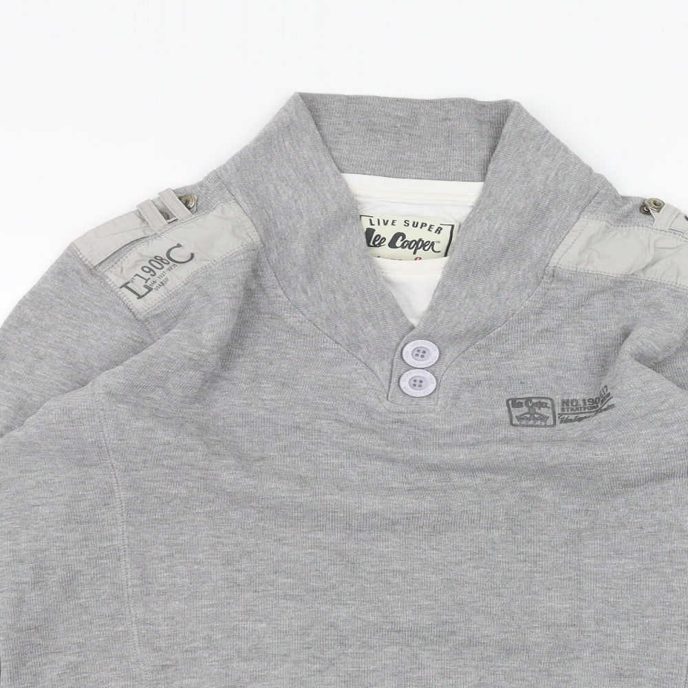 Lee Cooper Mens Grey Pullover Jumper Size S