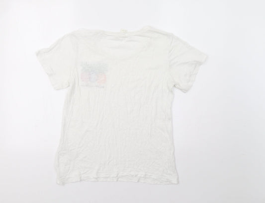 H&M Womens White Basic T-Shirt Size S