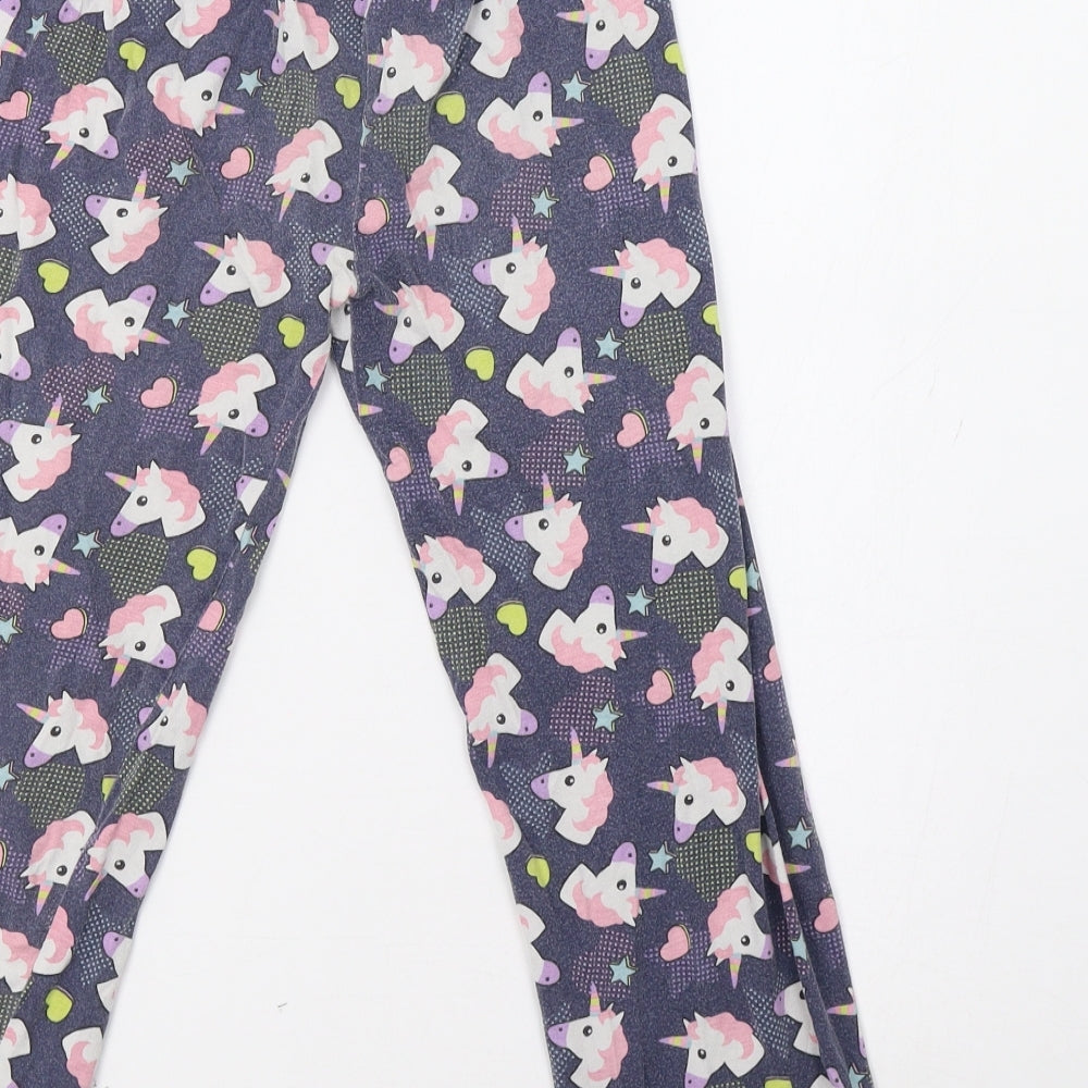 Primark Girls Blue Pyjama Pants Size 9-10 Years - Unicorn Print