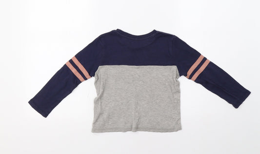 George Boys Grey Striped Basic T-Shirt Size 4-5 Years - Not Tired