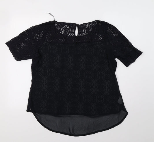 NEXT Womens Blue Geometric Basic Blouse Size L