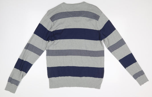 Loyalty & Faith Mens Multicoloured Striped Pullover Jumper Size L