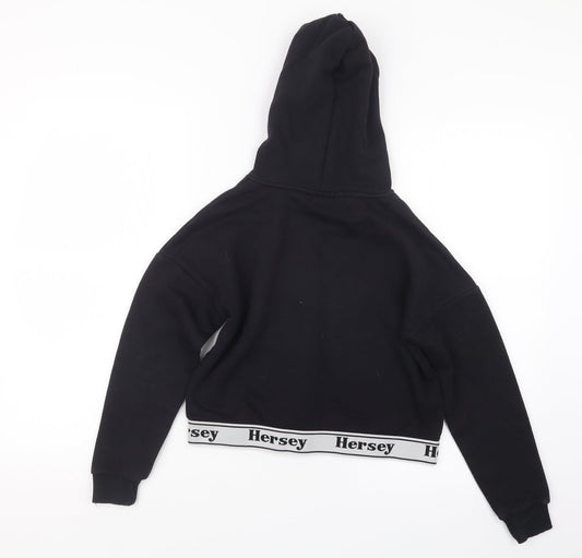 Hersey Girls Black Pullover Hoodie Size 10-11 Years