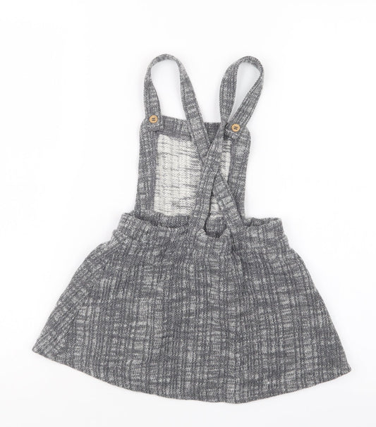 George Girls Grey Pinafore/Dungaree Dress Size 3-4 Years