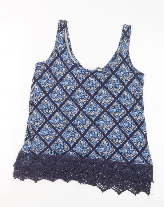 Dorothy Perkins Womens Blue Geometric Basic Blouse Size 8