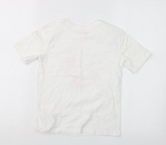 Gap Boys White Basic T-Shirt Size 6-7 Years