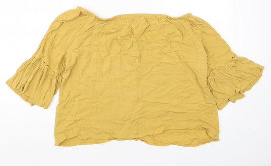 New Look Womens Yellow Basic Blouse Size 12